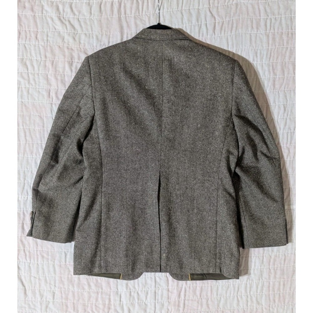 Vintage 1970s Taupe Wool Donegal Fleck Tweed Blazer Reversible Vest Union 38S - Picture 3 of 16